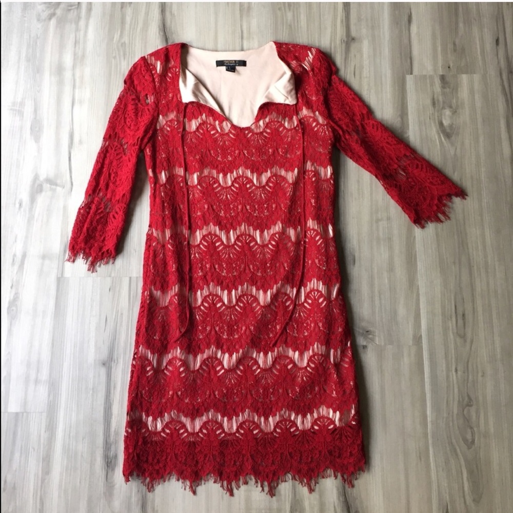 Forever 21 dress. 3/4 sleeve. Midi dress.